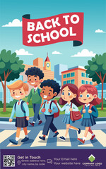 Back-to-school sale banner, poster concept