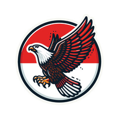 Obraz premium indonesia independence day doodle line drawing vector illustration