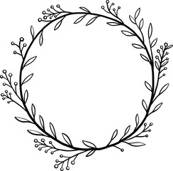 Wreath of floral and flower illustration.