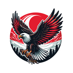 Obraz premium indonesia independence day doodle line drawing vector illustration