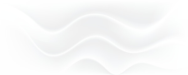 White soft luxury geometric abstract background with waves effect. Minimal modern graphic design element cutout style concept for banner, flyer, card, or brochure cover

