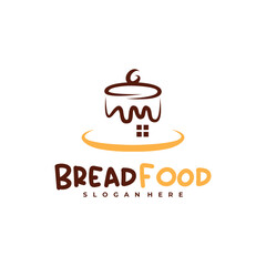 House Bread Food logo vector template, Creative Bread with home logo design concepts