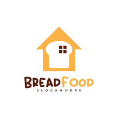 House Bread Food logo vector template, Creative Bread with home logo design concepts