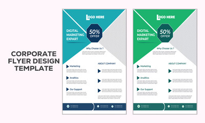 Modern creative flyer design template with multiple colors verification 