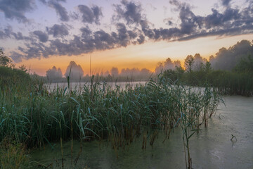 sunrise over the lake