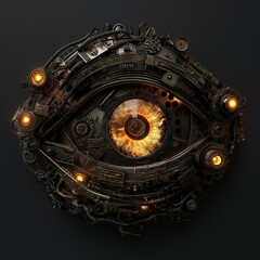 Fototapeta premium Steampunk style eye made of metal