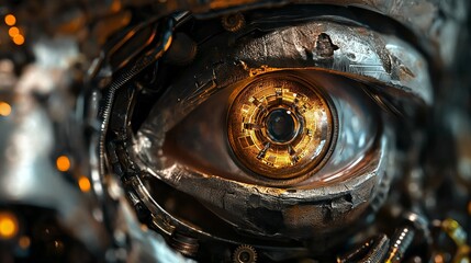 Close up of robot eye