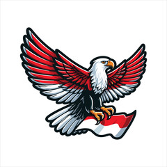 Obraz premium indonesia independence day doodle line drawing vector illustration