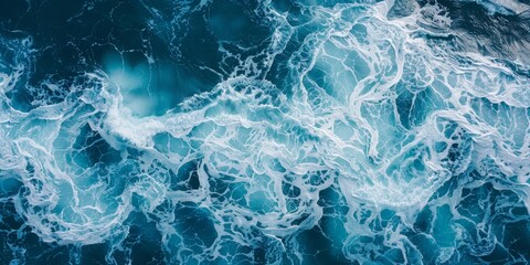 Swirling Blue Ocean Textures from Above