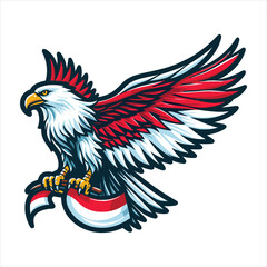 Obraz premium indonesia independence day doodle line drawing vector illustration