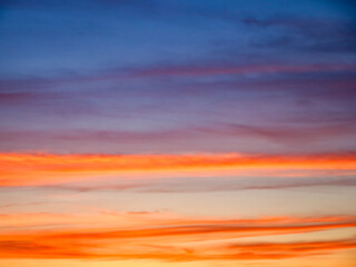 A tranquil evening sky showcasing a gradient of colors; a backdrop for meditation or mindfulness practices.