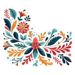 Fototapeta premium Floral flower corner border vector design