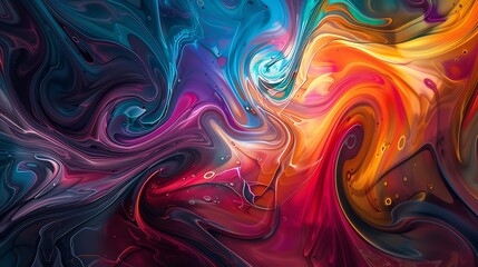 Fluid swirls of multi-colored hues converging to form a captivating abstract pattern.