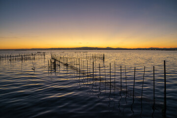 Panoramic view at sunset of the lagoon of Valencia, Spain © Chris DoAl