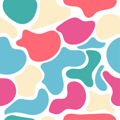 seamless colorful pattern with blue, pink, green spots. vector texture art