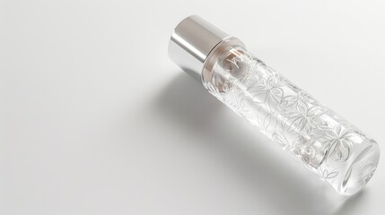 Transparent gel serum with intricate patterns, isolated on white