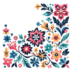 Floral flower corner border vector design