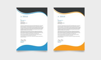 Clean and professional corporate company business letterhead template design