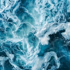 Obraz premium Swirling Blue Ocean Textures from Above
