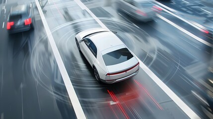 Self-Driving Car Adjusts Speed with Radar Sensor Technology for Adaptive Cruise Control