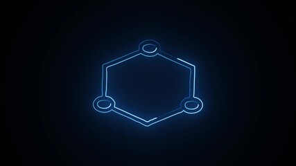 cannectionand sharing icon. neon animation 4k vedio