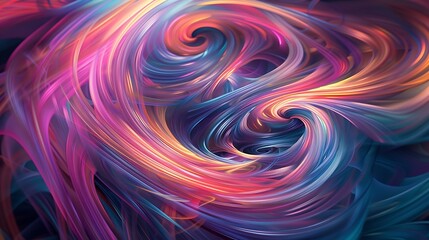 Obraz premium Harmonious swirls of vibrant hues intertwining to create a mesmerizing visual symphony.