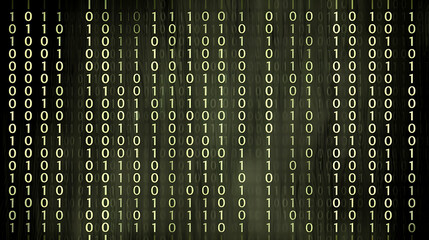 Green Digital Binary Code Rain