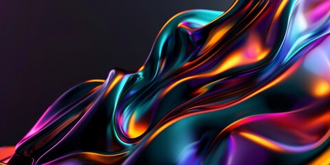 ondas fluidas fondo oscuro. metal