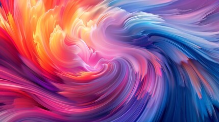 Obraz premium Harmonious swirls of vibrant colors dancing across the canvas in a mesmerizing display.