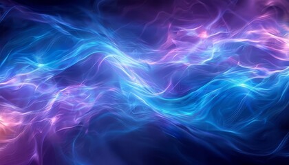 Obraz premium Abstract electric energy patterns, flowing currents in vibrant blues and purples, Psychedelic, Digital Art, Glowing , high resolution DSLR