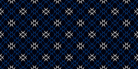 Abstract line shape geometric motif elegant pattern seamless ornate background. Checkered ornament concept art. Modern fabric design textile swatch ladies dress, man shirt all over print block. © akilev