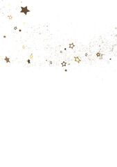 Stars - Holiday golden decoration, glitter frame isolated -