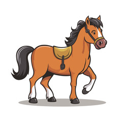 Cartoonish Editable Horse Illustration Fun and Playful Animal Art