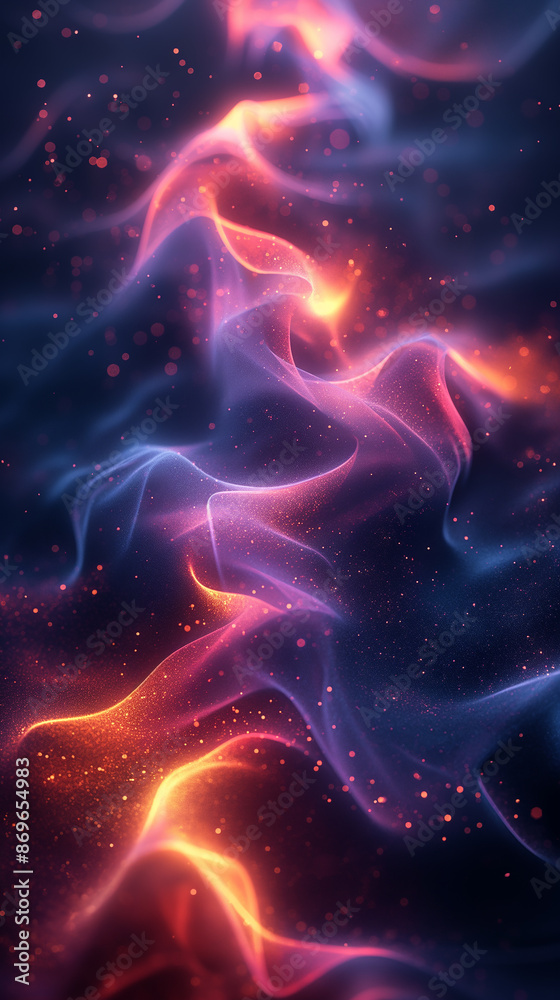 Aufkleber abstract colorful wavy smoke background flowing in space