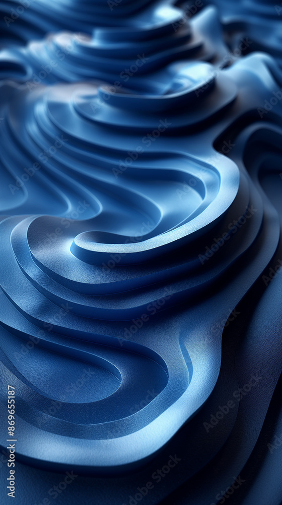 Poster Blue abstract waves background creating a dynamic and modern design