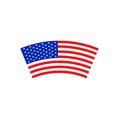 American flag flat vector logo icon. Simple vector button flag of the United States of America. USA flag.