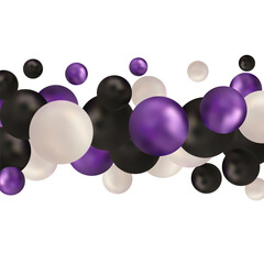 Scattered floating colored spheres on a vibrant background - 3D render. eps 10