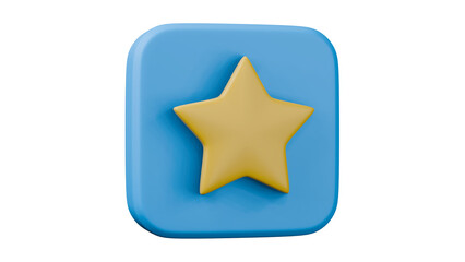 3d render star illustration on transparent background