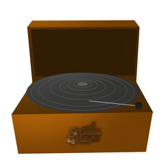 Old wooden box open and isolated on white background