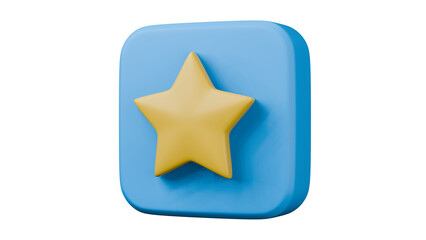 3d render star illustration on transparent background