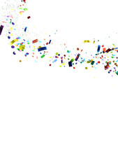  Colorful confetti on white background  transparent PNG