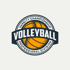 Volleyball Vintage Badge Emblem Logo, Volley tournament, volleyball Vector icon, Vector illustration