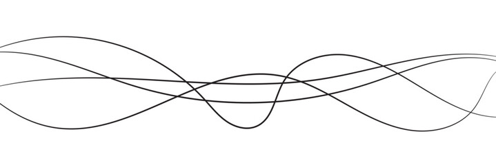 Thin line wavy background. Abstract black lines wave curve motion on white background vector. EPS 10.