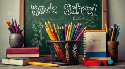 Back to school sale banner and other learning items