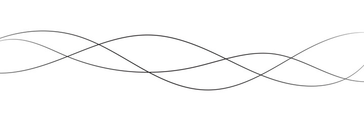 Thin line wavy background. Abstract black lines wave curve motion on white background vector. EPS 10.