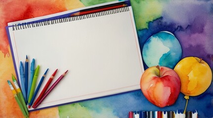 Watercolor background for back to school event