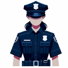 Police officers in uniform character modern vector illustration isolated on a white background