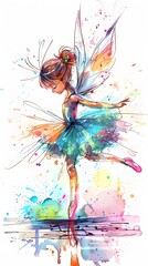 hand drawn book illustration of a playful fairy character