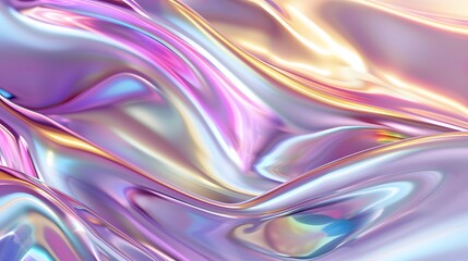 abstract background with smooth lines in iridescent pink and blue colors