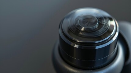 A macro shot of the customizable sound settings on the earbuds allowing the user to adjust the level of noisemasking according to their preferences.